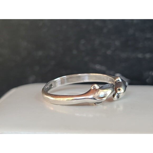 925 Sterling Silver Dolphin Bypass Ring Vintage SIZE US 6.75 - Picture 5 of 10